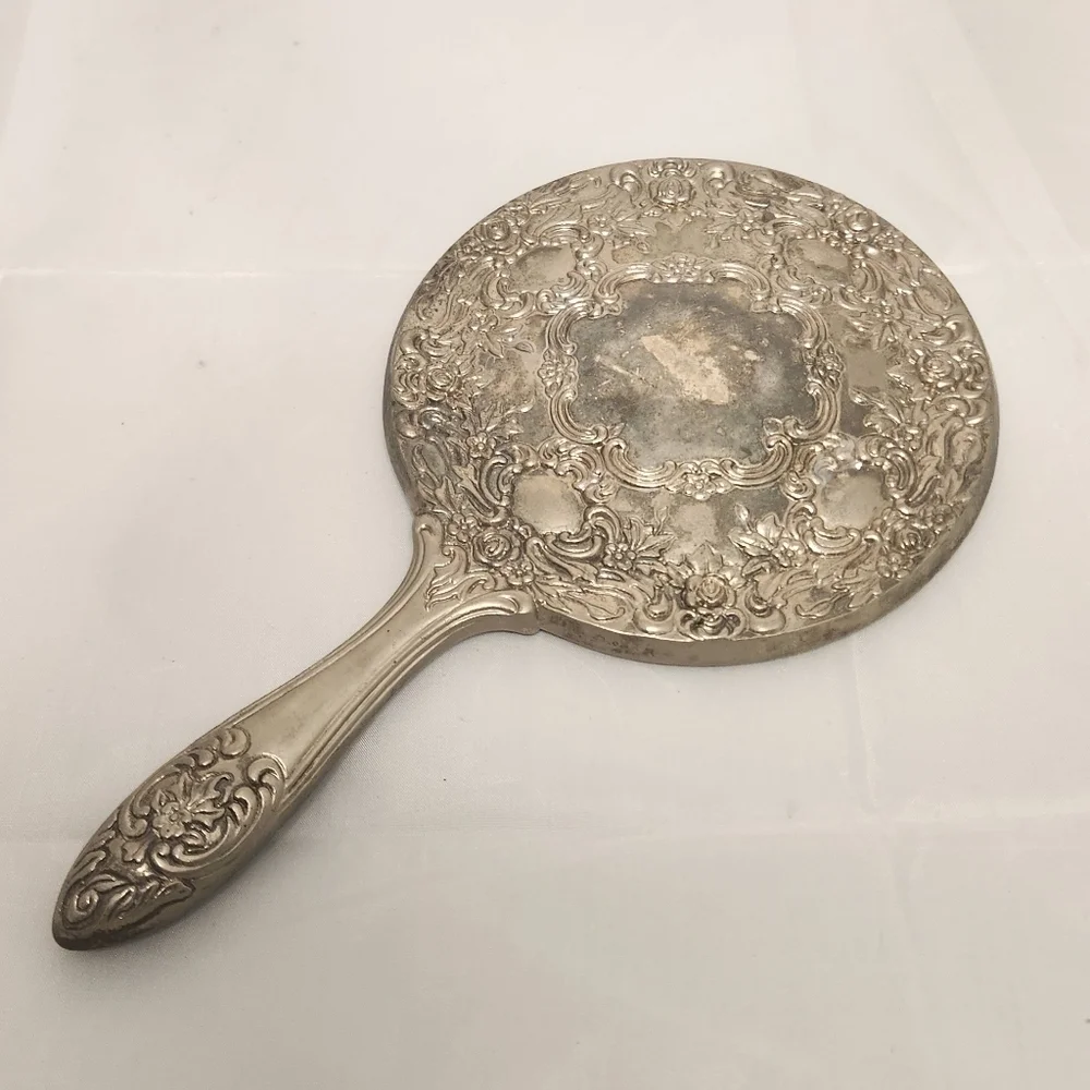 Vintage 3 Piece Sterling Silver Hand Held Mirror, Pocket Mirror and Hair…